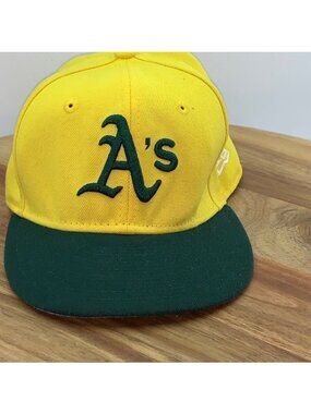 New Era 59Fifty Youth Oakland A's Yellow Green Fitted Hat 6 1/2